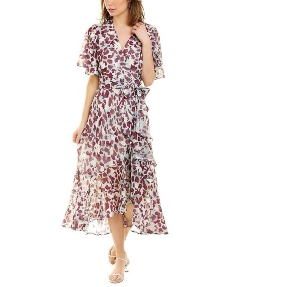 Tanya Taylor Blair Chiffon Wrap Maxi Midi Dress 8 - Picture 1 of 10